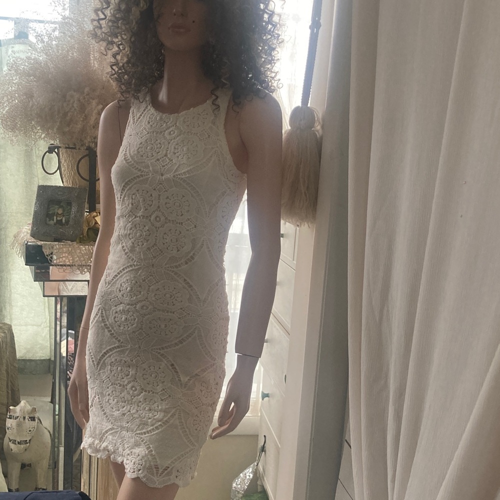 Japna Cream Lace Dress